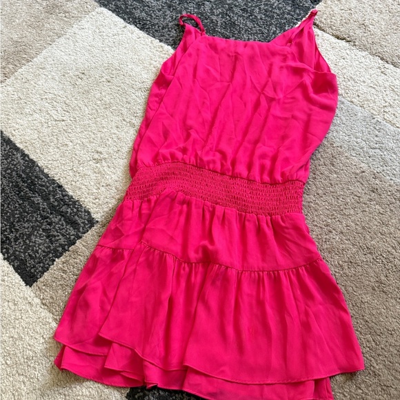 Krisa Hot Pink Dress with Ruffles - Picture 2 of 7